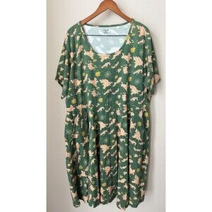 Svaha USA Women's Size 5XL Green Uncharted Territories Twirl Dress
